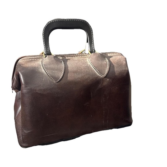 Handbags - Vintage Brown Leather Doctor Bag‎ Gladstone Style Top Handle Satchel Travel Case